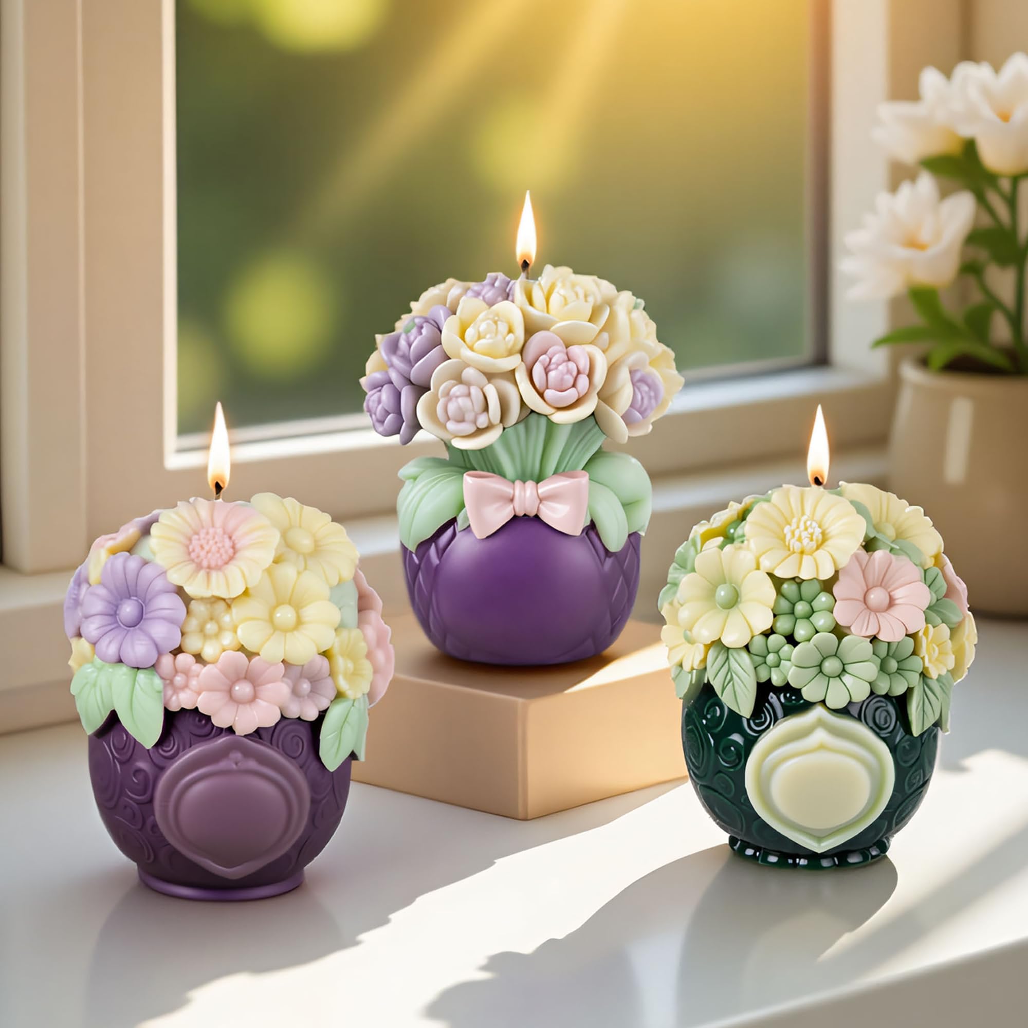 Flower Animal Cylinder Molds Silicone Wave Spiral Candle Mold - Silicone Resin Casting Molds for Candle & Resin & Soap Craft Supplies