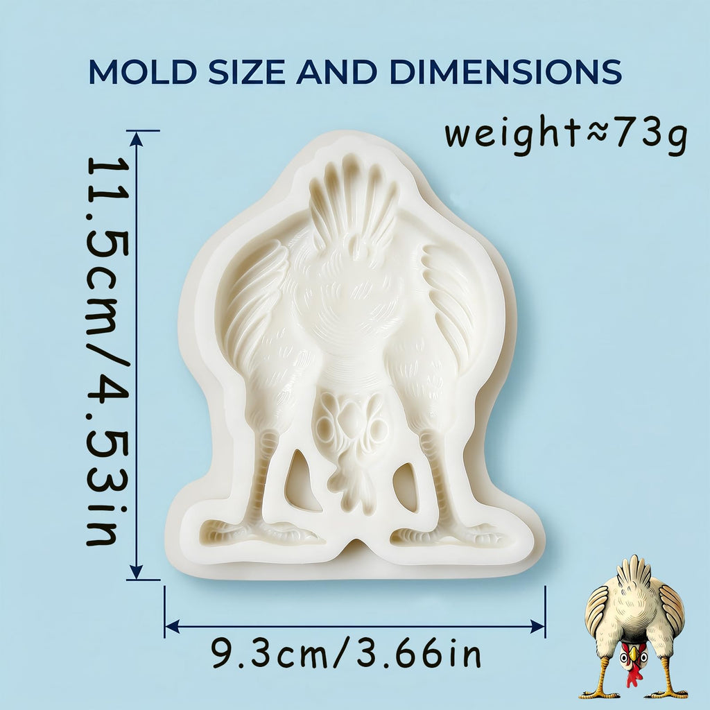 1 Pc Funny Chicken Butt Fondant Mold 3D Bending Chicken Candy Silicone Mold for Cake Decorating, Chocolate, Cupcake Toppers, Resin, Soap, Epoxy, Clay, Plaster, Farm Animal DIY Crafts
