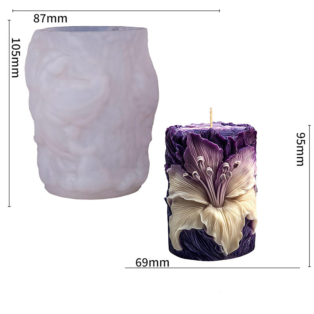 Flower Succulent Tulip Rose Cylinder Molds Silicone Wave Spiral Candle Mold - Silicone Resin Casting Molds for Candle & Resin & Soap Craft Supplies