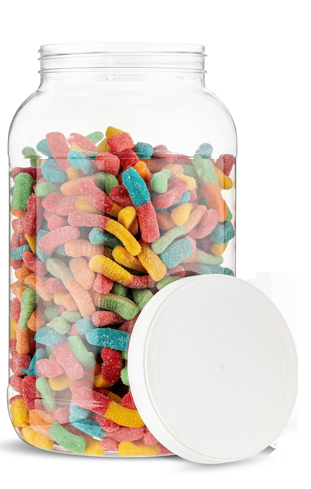 kitchentoolz 1 Gallon Plastic Jar with Airtight Lid – Wide Mouth Food Storage Container – Clear PET Canister – Made in USA
