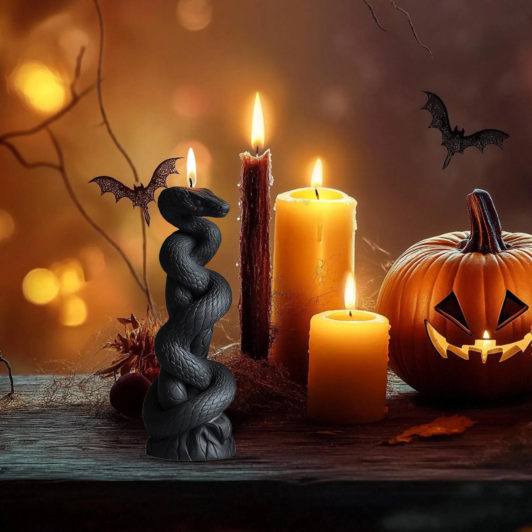 Halloween Candle Mold for Candle Making, 3DSilicone Mold for Resin Casting DIY Plaster Polymer Clay Home Decoration (Witch)