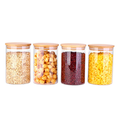 2 Pack 1.1 Gallon Square Super Wide Mouth, Airtight Glass Storage Jars, with Measurement Marks, Leak-Proof Lids for Kitchen Pantry, Canning, Dry Food (Flour, Sugar) & Drinks