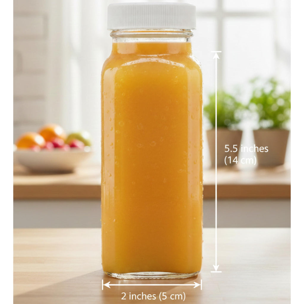 kitchentoolz 16 oz Glass Milk Bottle with Lid - Glass Jars with Airtight Lid used for Milk Container, Yogurt, Smoothies, Juice, Kefir, & Water -2 Pack 16 oz Glass Bottles with Lids