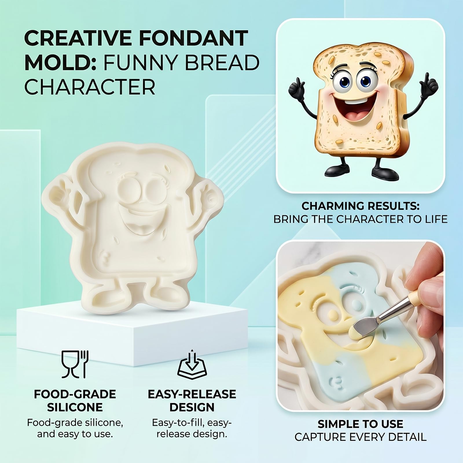 1 Pc Funny Chicken Butt Fondant Mold 3D Bending Chicken Candy Silicone Mold for Cake Decorating, Chocolate, Cupcake Toppers, Resin, Soap, Epoxy, Clay, Plaster, Farm Animal DIY Crafts