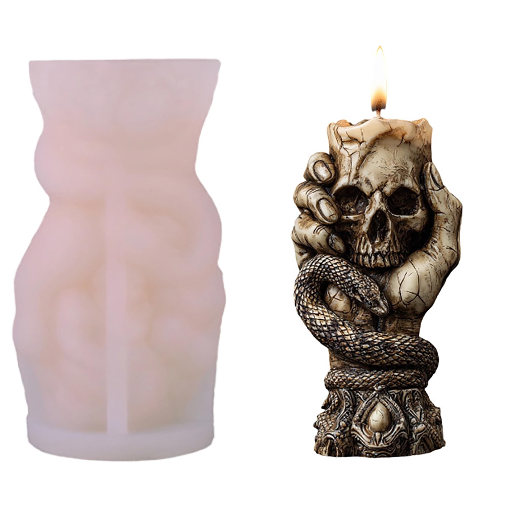 Succulent Flower Silicone Wave Spiral Candle Mold - Silicone Resin Casting Molds for Candle & Resin & Soap Craft Supplies
