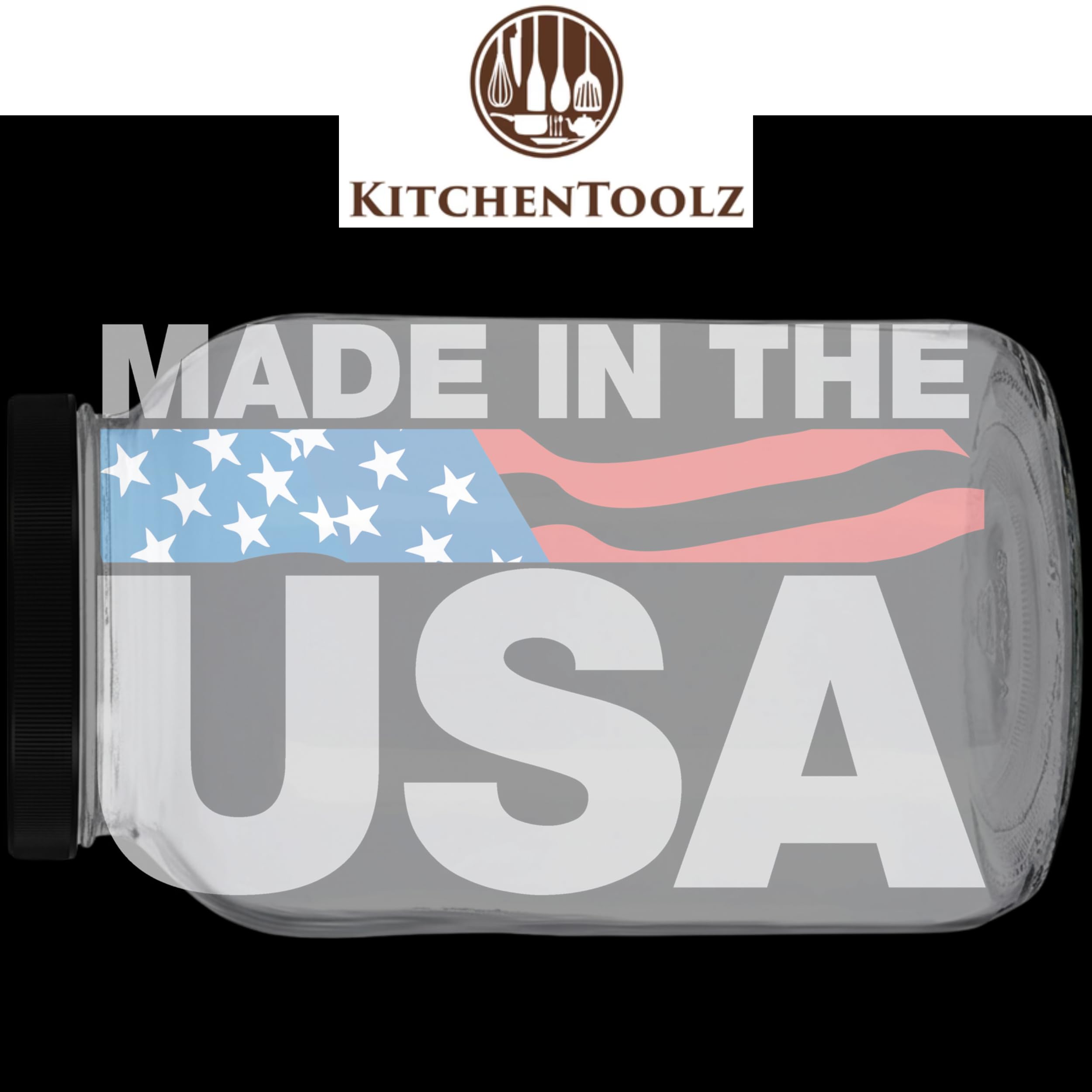 kitchentoolz 1 Gallon Glass Jar Wide Mouth with Airtight Foam Lined Plastic Lid - Large Mason Jar for Fermenting Kombucha Kefir - Storing and Canning (4)