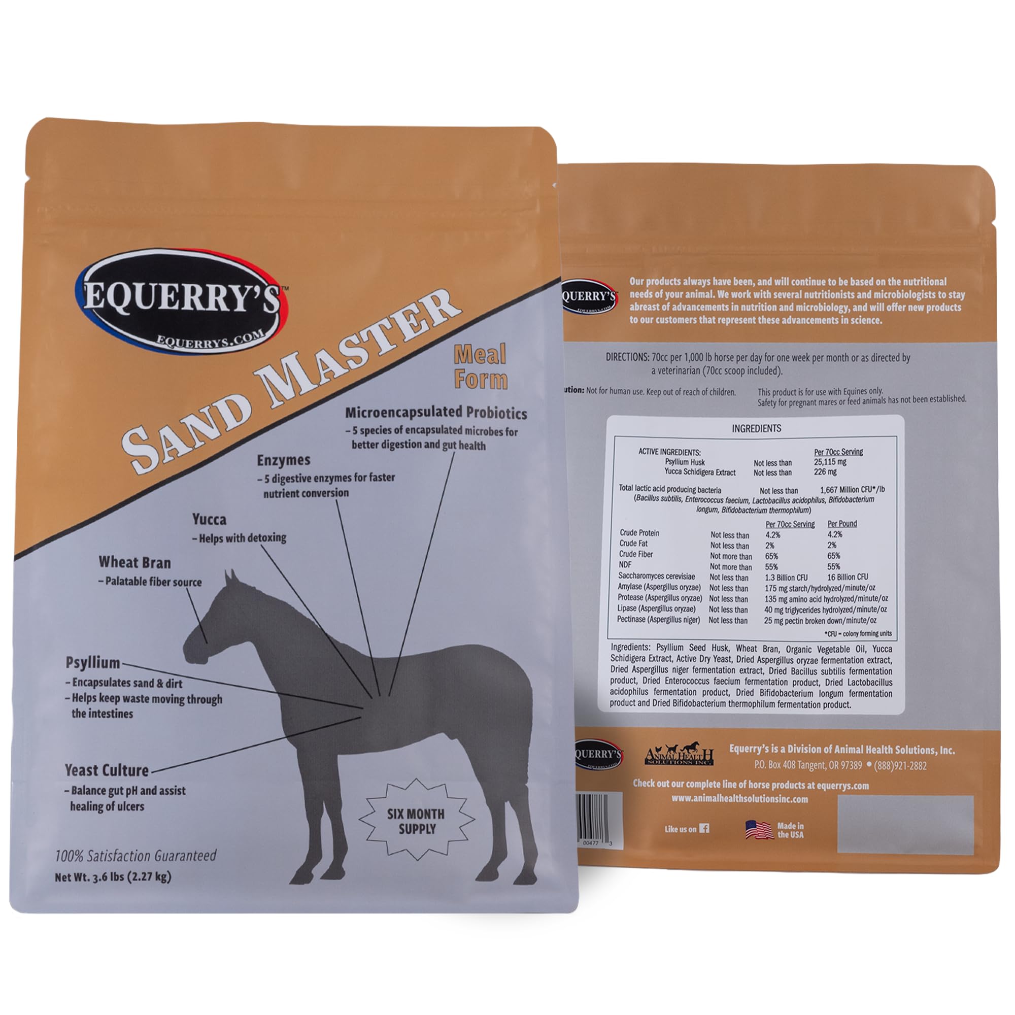 Equerry's Sand Master Horse Supplement - Supports Sand Removal & Overall Digestive Health for Horses | Fecal Clearance for Horses | Psyllium | Appetite Stimulation - 3.6lb