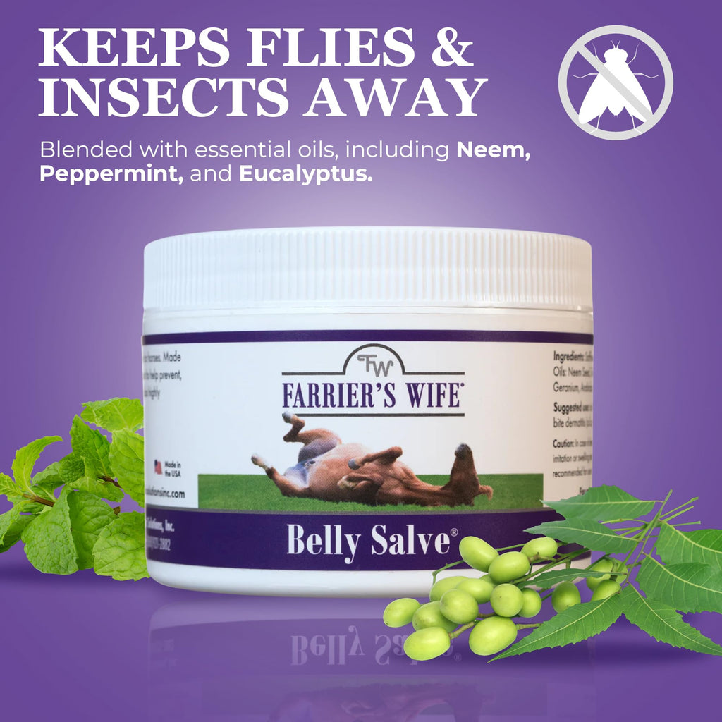 Farrier’s Wife Belly Salve-Natural Soothing Salve for Horses| Helps Fly Bite Dermatitis| Promotes Hair Growth| Belly Balm| Horse Sweet Itch Ointment - 7oz