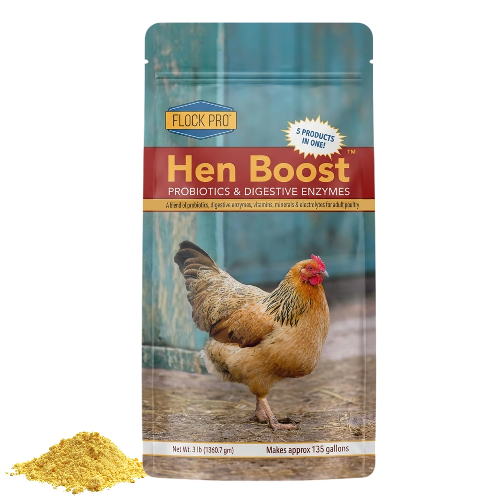 Hen Boost Probiotic - Probiotics, Vitamins, Minerals and Electrolytes for Chickens | Chicken Vitamins and Supplements for All Poultry - 3oz