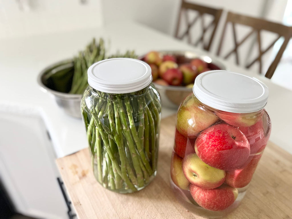 kitchentoolz 1 Gallon Glass Jar with Lid – Gallon Mason Wide Mouth Large Glass Jar for Fermenting, Pickling, Canning, Fermentation Jar, Kombucha, and Food Storage – 1 Gallon Jar Made in USA