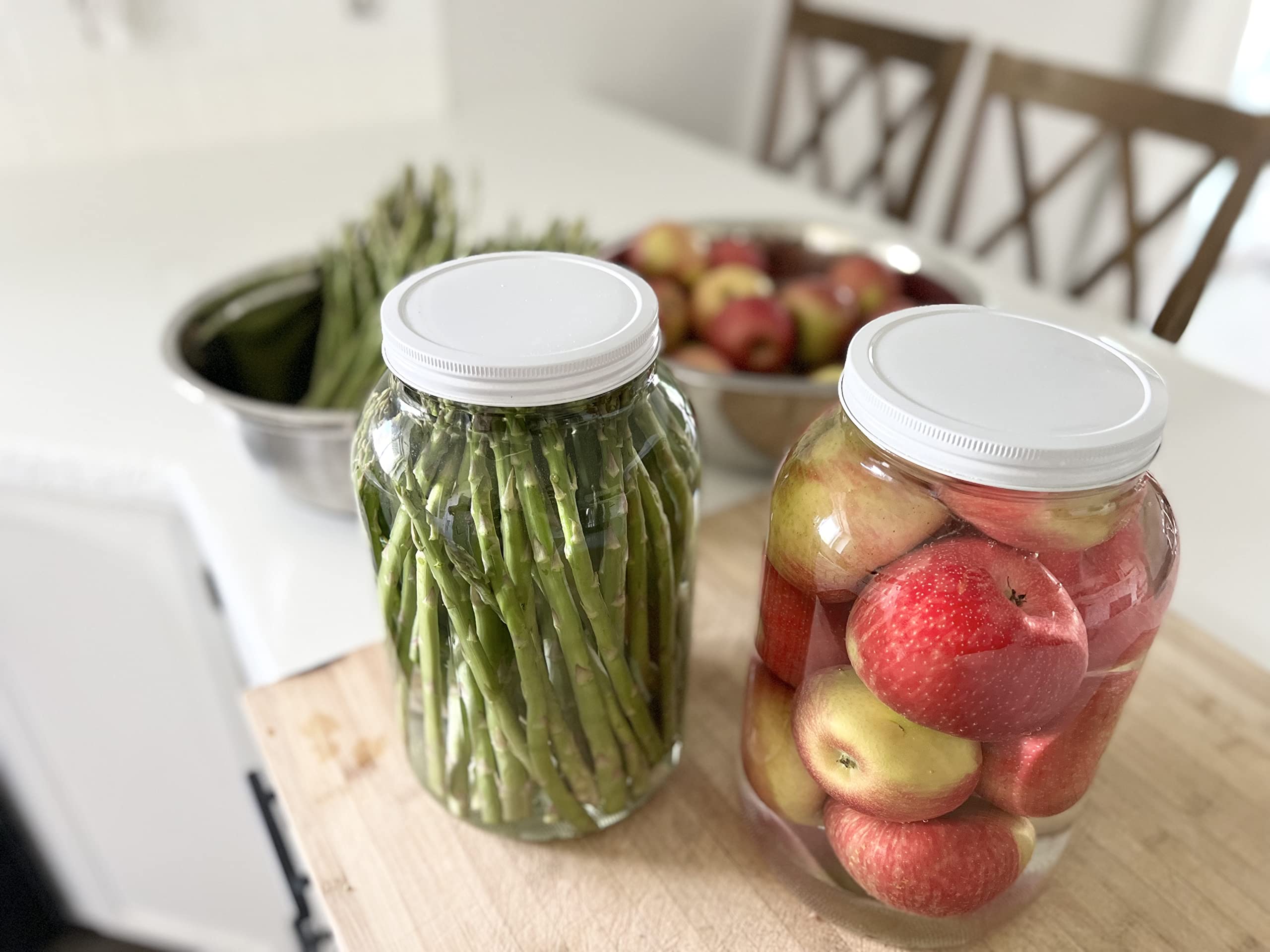 kitchentoolz 1 Gallon Glass Jar with Lid – Gallon Mason Wide Mouth Large Glass Jar for Fermenting, Pickling, Canning, Fermentation Jar, Kombucha, and Food Storage – 1 Gallon Jar Made in USA