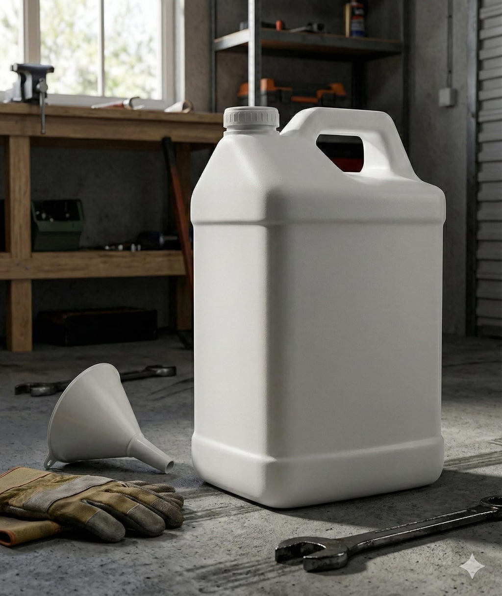 kitchentoolz 2.5 Gallon Water Jug – Water Container Heavy-Duty HDPE Carboy for Automotive Used Oil Container & Liquid Storage – 10 Liter Water Jugs with Secure Lid – Made in USA