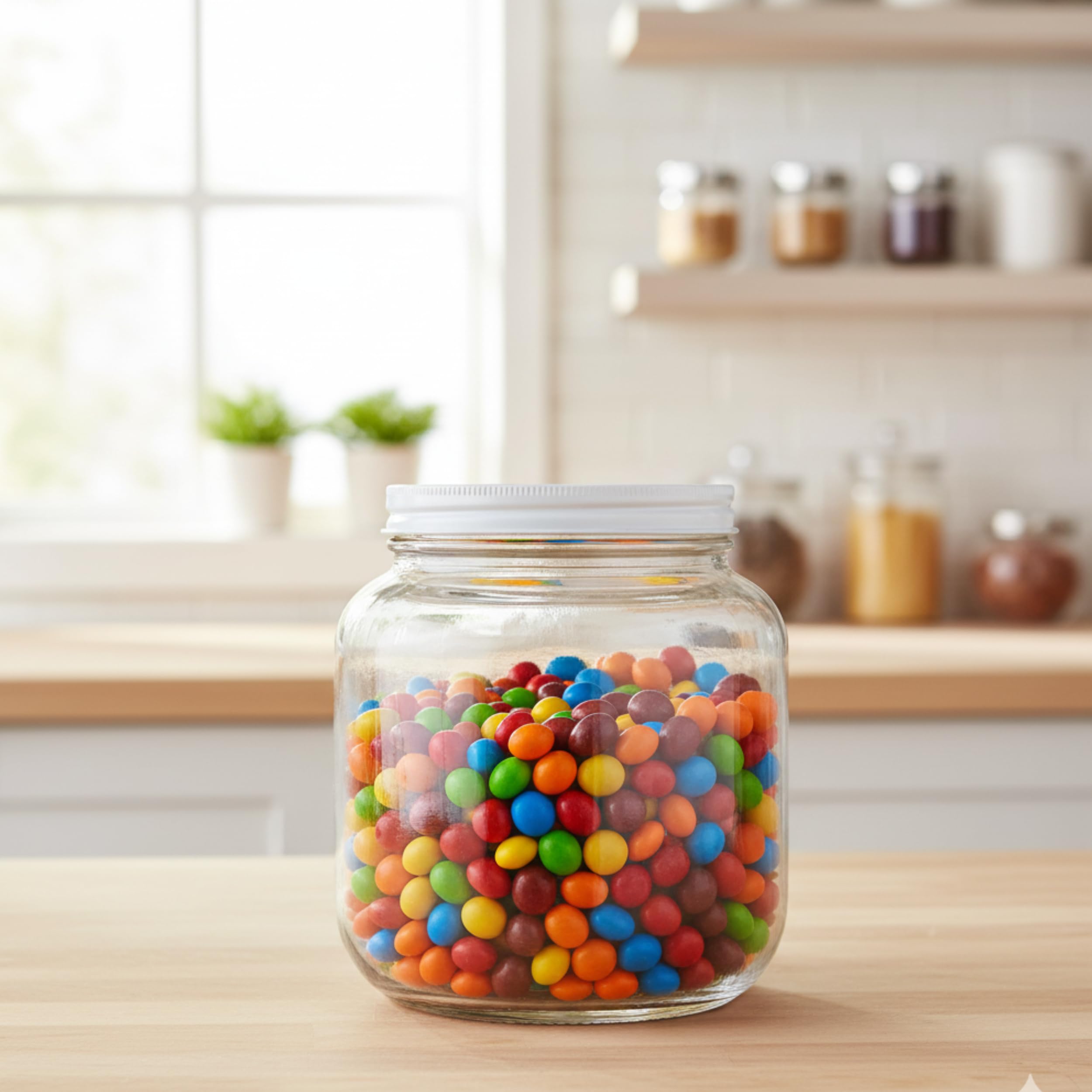 kitchentoolz Half Gallon Glass Large Mason Jar Wide Mouth with Airtight Metal Lid - 1/2 Gallon Mason Jars - BPA-Free Glass Jar with Lid - Dishwasher Safe Made in USA