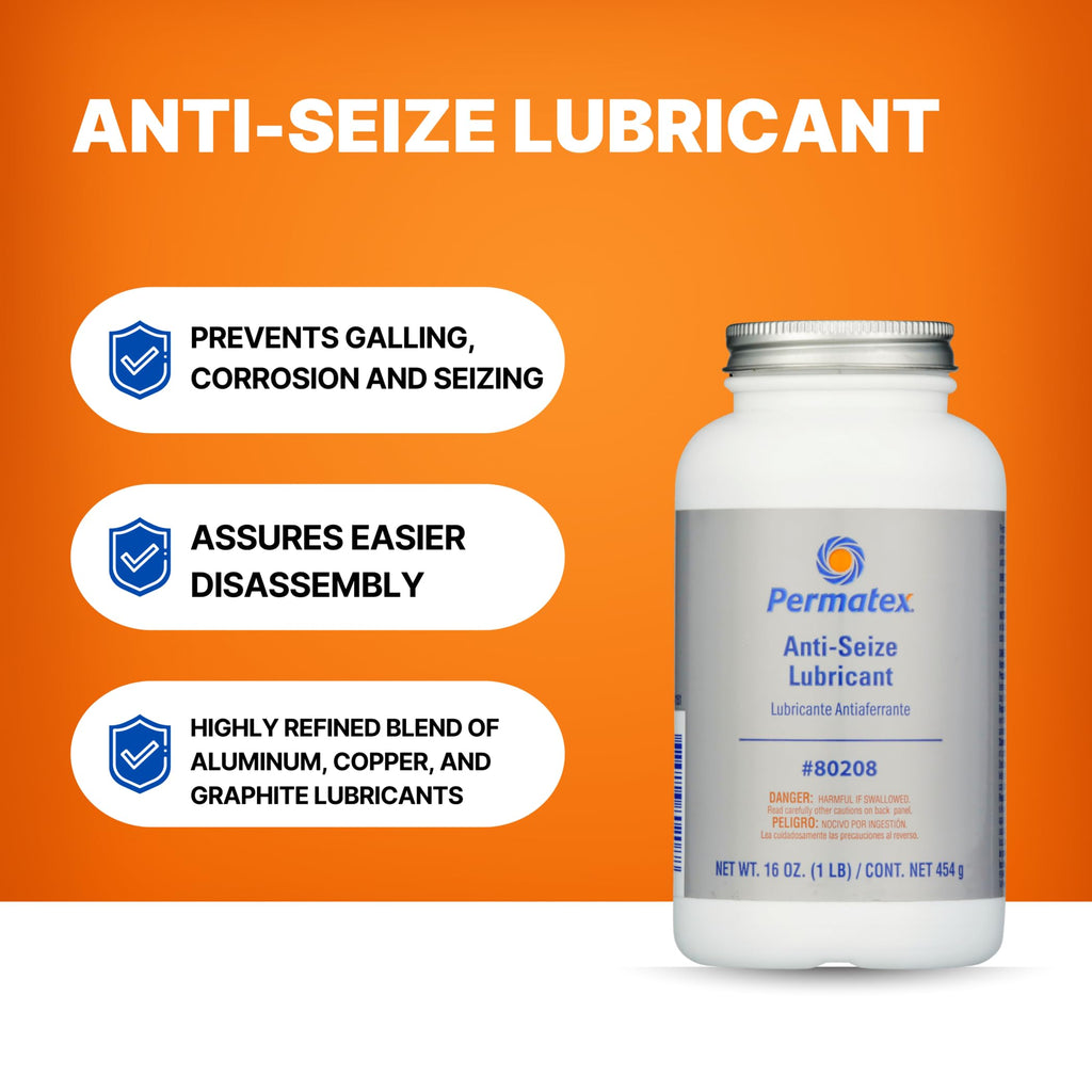 Permatex 80078 Anti-Seize Lubricant with Brush Top Bottle, 8 oz.