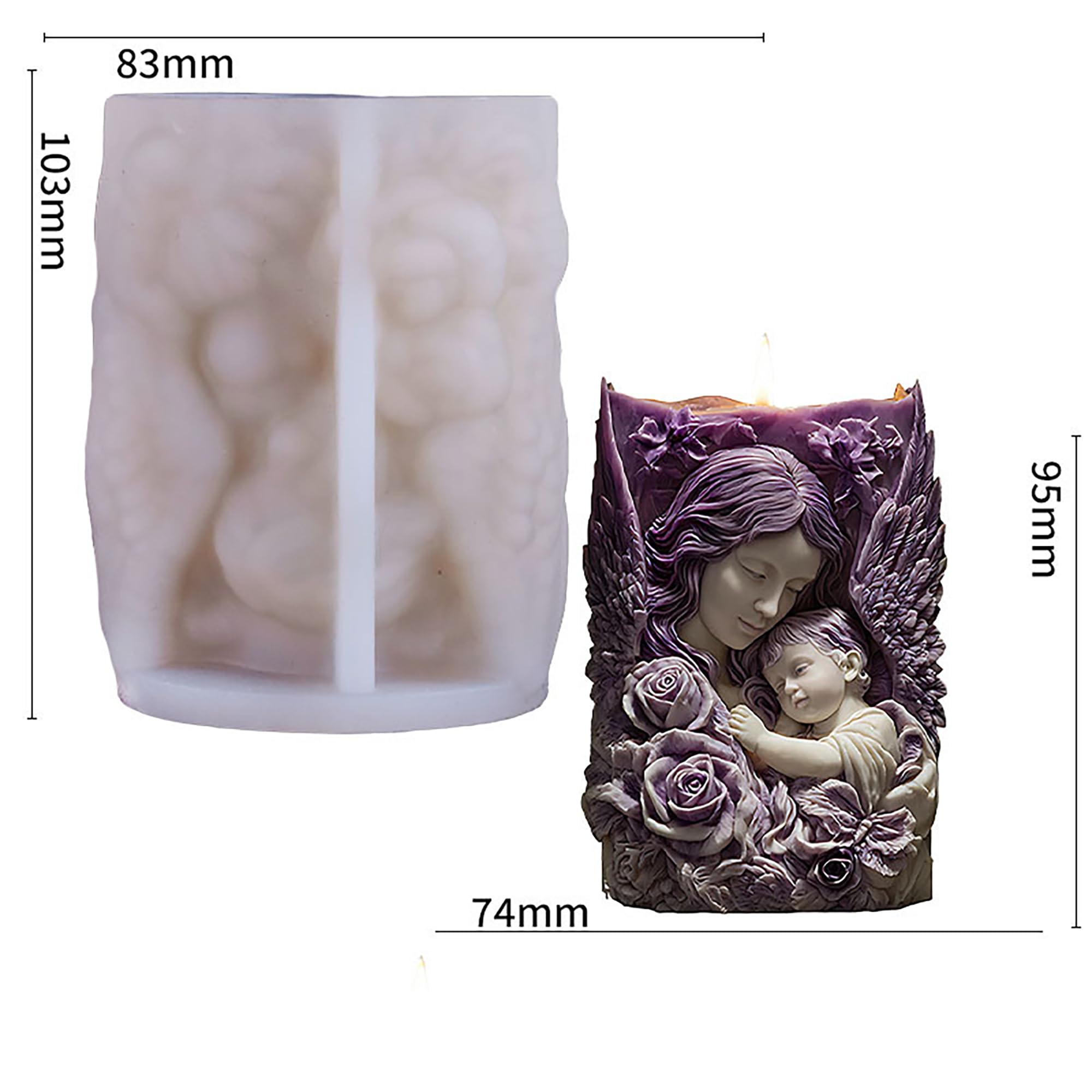Flower Succulent Tulip Rose Cylinder Molds Silicone Wave Spiral Candle Mold - Silicone Resin Casting Molds for Candle & Resin & Soap Craft Supplies
