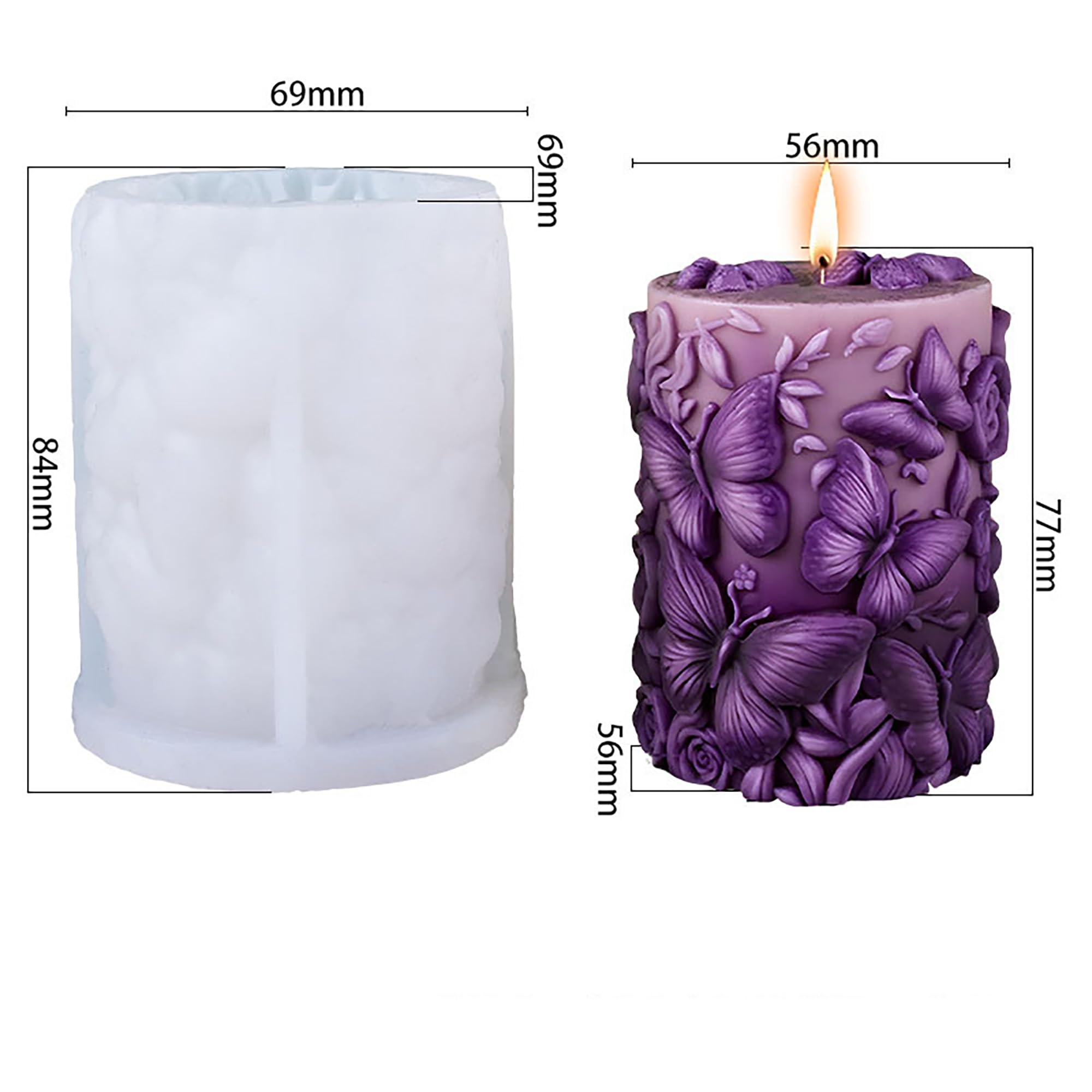 Flower Animal Cylinder Molds Silicone Wave Spiral Candle Mold - Silicone Resin Casting Molds for Candle & Resin & Soap Craft Supplies