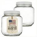 kitchentoolz Half Gallon Glass Large Mason Jar Wide Mouth with Airtight Metal Lid - 1/2 Gallon Mason Jars - BPA-Free Glass Jar with Lid - Dishwasher Safe Made in USA