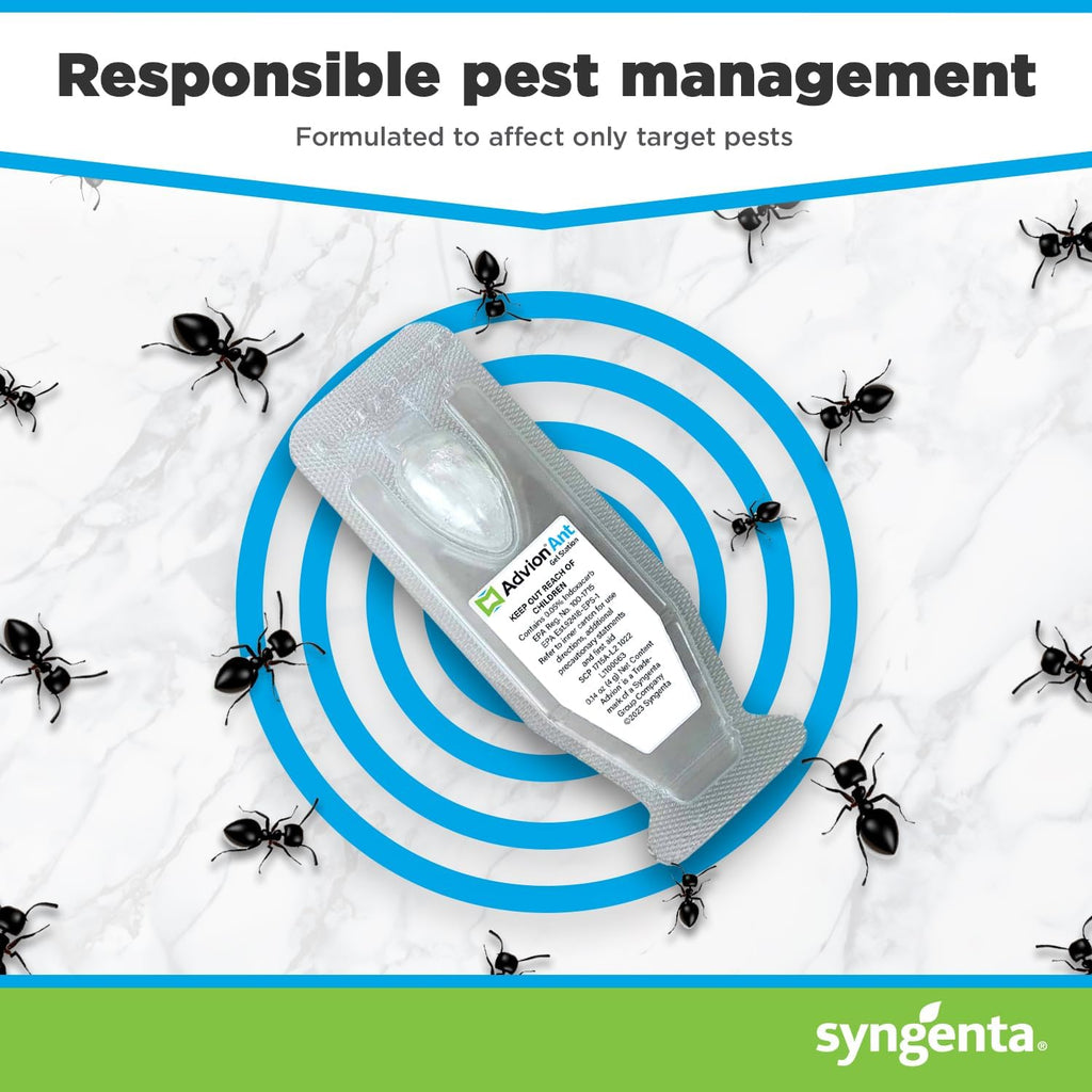 Syngenta Advion Ant Gel Station Insecticide, Ready-to-Use Gel Bait with The Active Ingredient Indoxacarb, Ant Bait for Use Indoor and Outdoor, 1 Box (3 Total Stations)