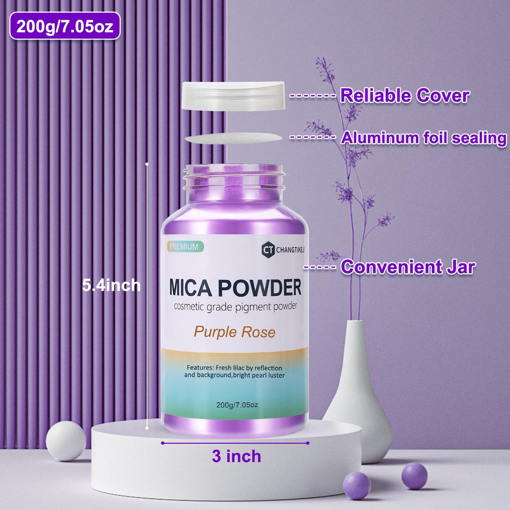 CHANGTIKEJI Mica Powder，24 Colors - 10g/Bottle of Natural Pigment Powder for Epoxy Resin，Soap Making，Candle Making,Lip Gloss,Car Freshies,Dye,Nail Polish,Bath Bombs