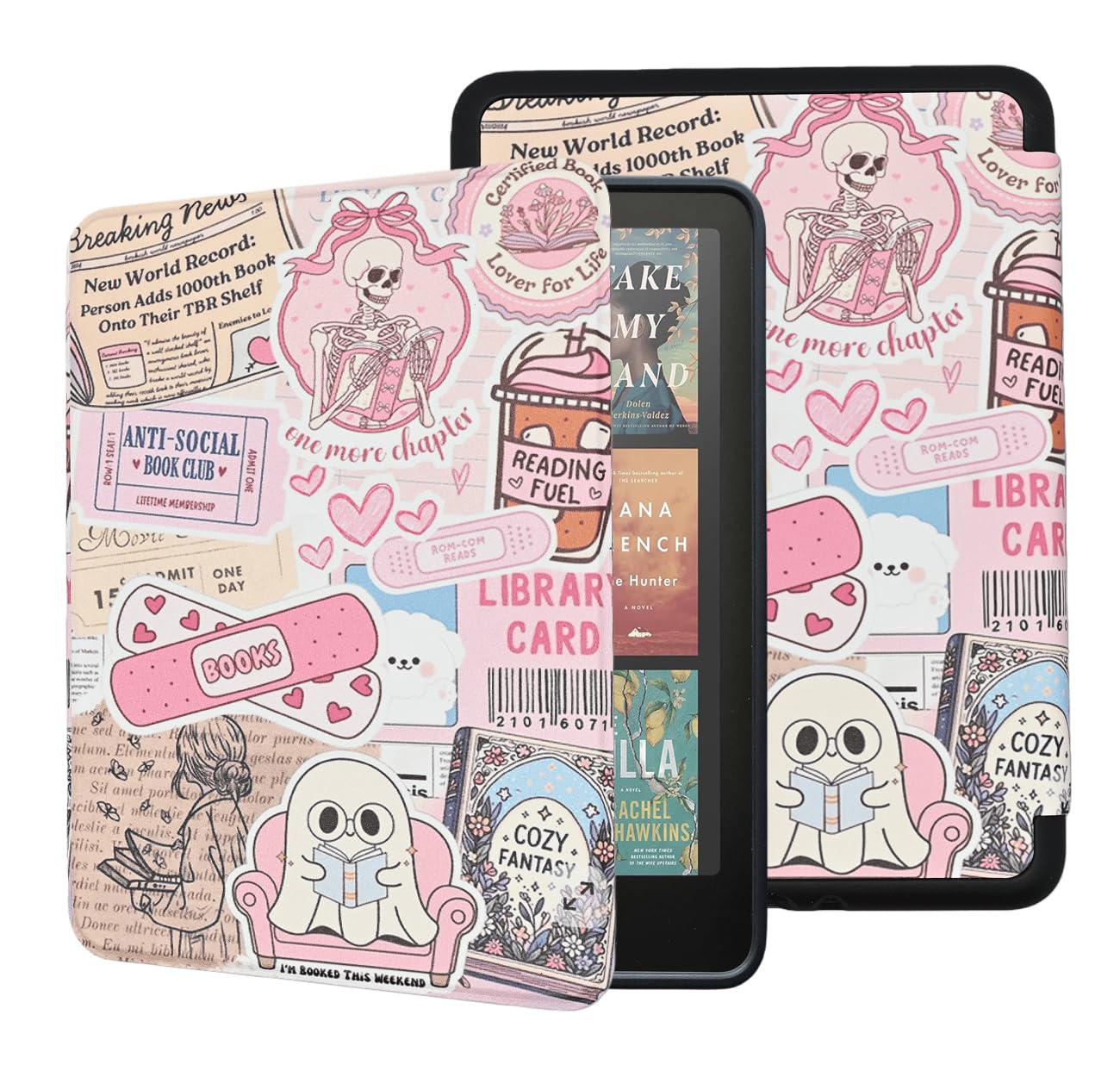 Case for All-New Kindle Paperwhite 12th Gen 2024 and Kindle Colorsoft Signature Edition, Book Lovers Gifts Lightweight PU Leather Protective Cover with Auto Sleep Wake Hand Strap