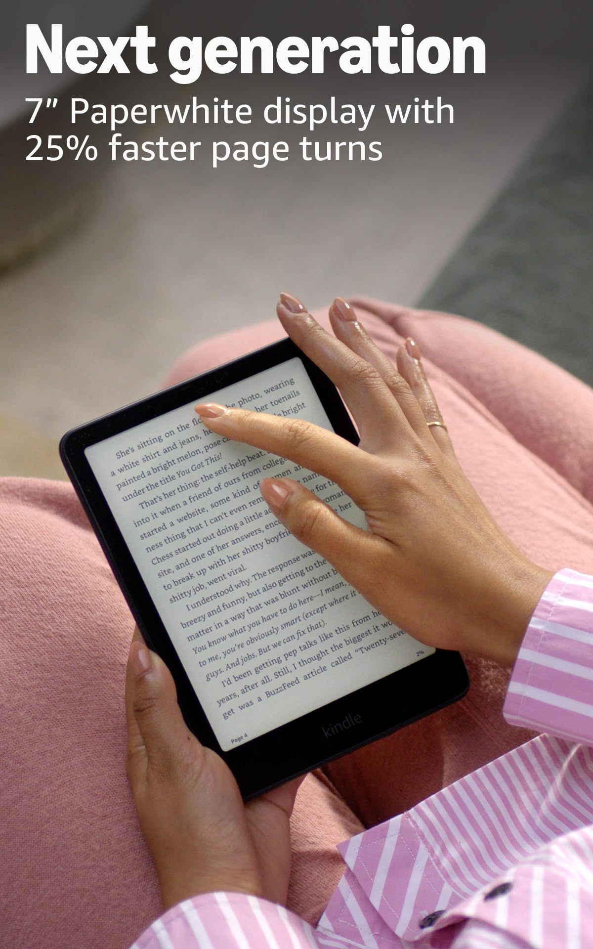 Amazon Kindle Paperwhite Signature Edition 32GB (newest model) – 20% faster with auto-adjusting front light, wireless charging, and weeks of battery life – Metallic Black