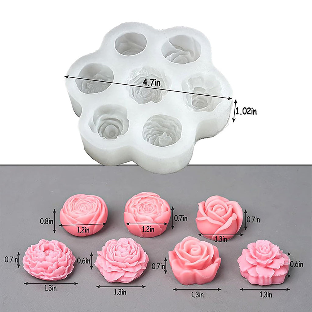 Flower Animal Cylinder Molds Silicone Wave Spiral Candle Mold - Silicone Resin Casting Molds for Candle & Resin & Soap Craft Supplies