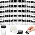 Coloch 70 Pack 10ml Mini Glass Sample Jar with Airtight Lid, 10 Gram Glass Cosmetics Jar Clear Round Lip Balm Container for Cosmetics, Lotion, Cream, Samples, Skincare, Travelling, Retail Store