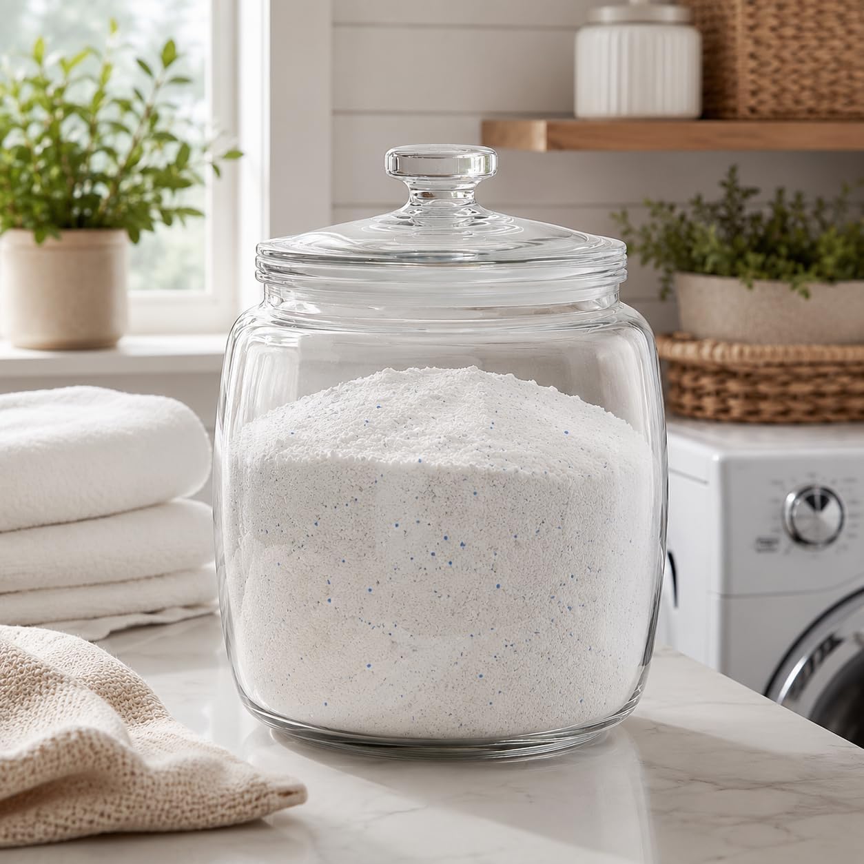 kitchentoolz 2.5 Gallon Extra Large Glass Cookie Jar with Airtight Lid – XL Clear Storage Container for Bulk Cookies, Candy, Flour, Dog Treats & More – Oversized Jar for Kitchen or Laundry Room