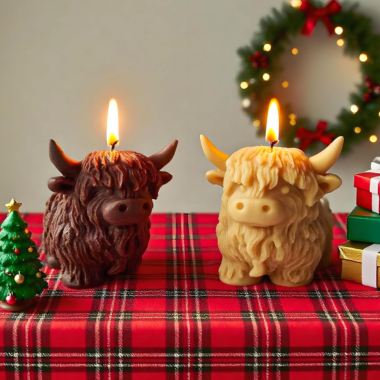 Highland Cow Shape Silicone Molds for Resin Candle Soap, 3D Cow Animal Candle Molds for Candle Making, Unique Fondant Chocolate Cake Decorating Mold, Epoxy Casting Clay Mold DIY Craft Decor