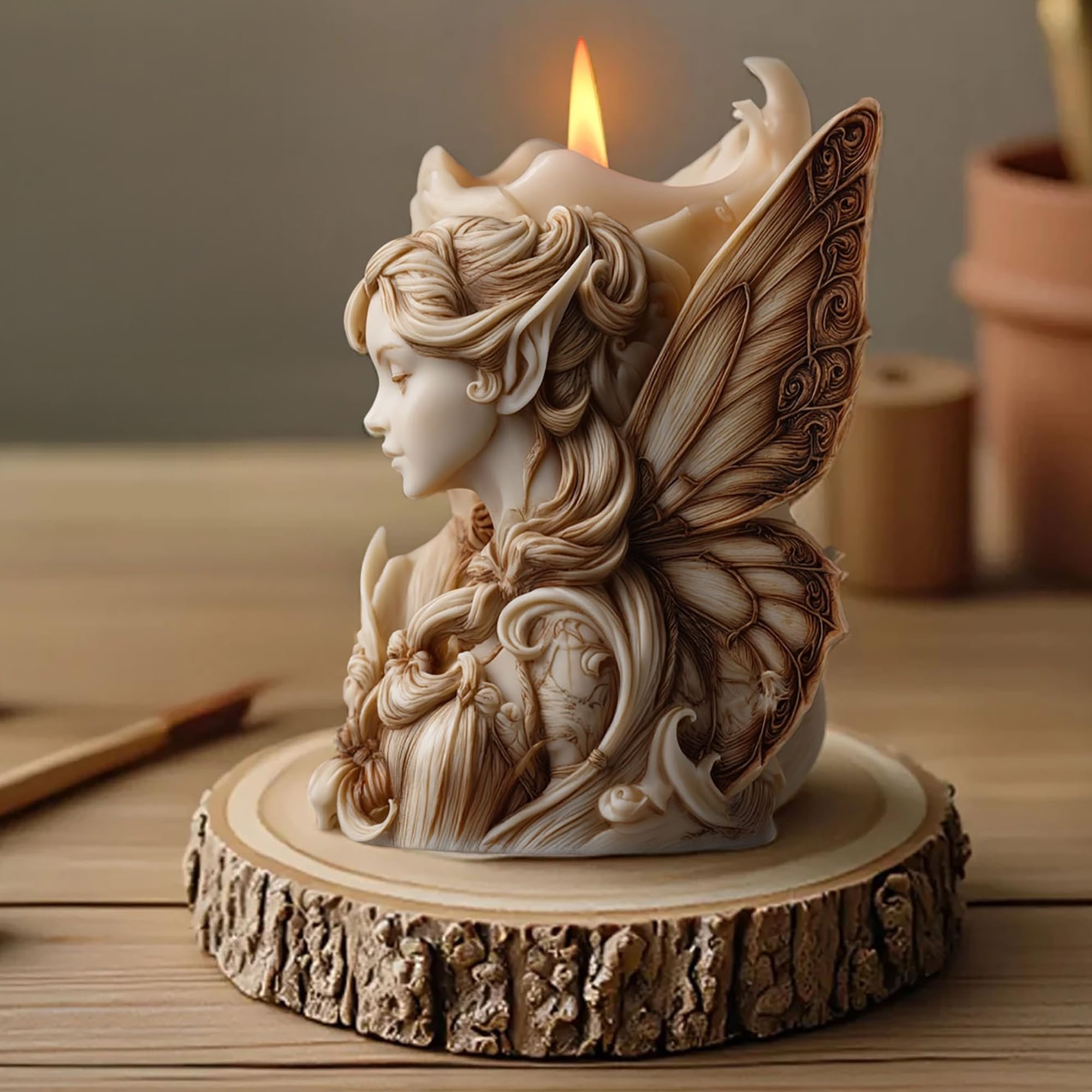 Succulent Flower Silicone Wave Spiral Candle Mold - Silicone Resin Casting Molds for Candle & Resin & Soap Craft Supplies