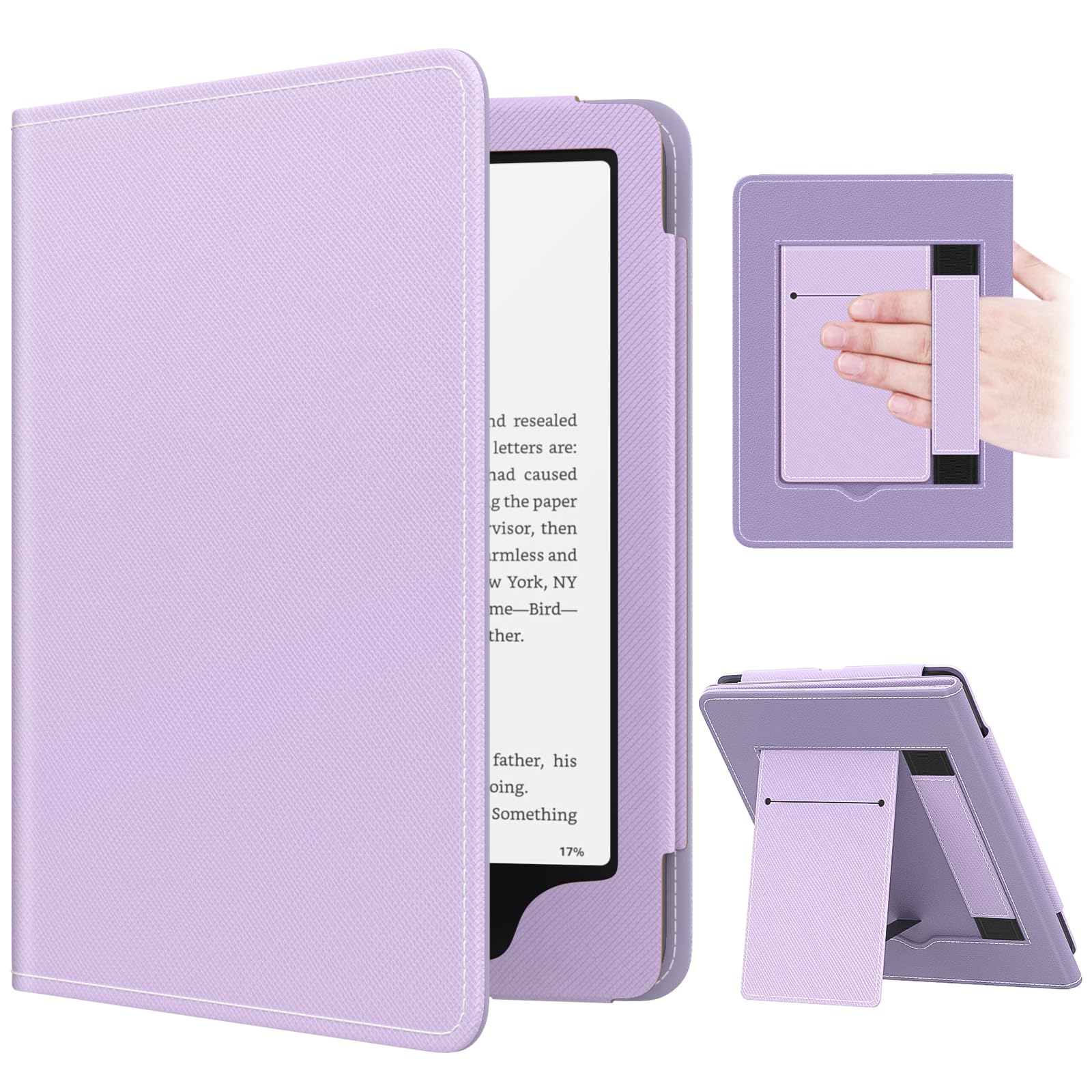 MoKo Case for 7"/6.8" Kindle Paperwhite(12th/11th Generation-2024/2021) and Kindle Colorsoft Signature Edition, Slim PU Shell Cover Case with Auto-Wake/Sleep for Kindle Paperwhite 2024, Flowers