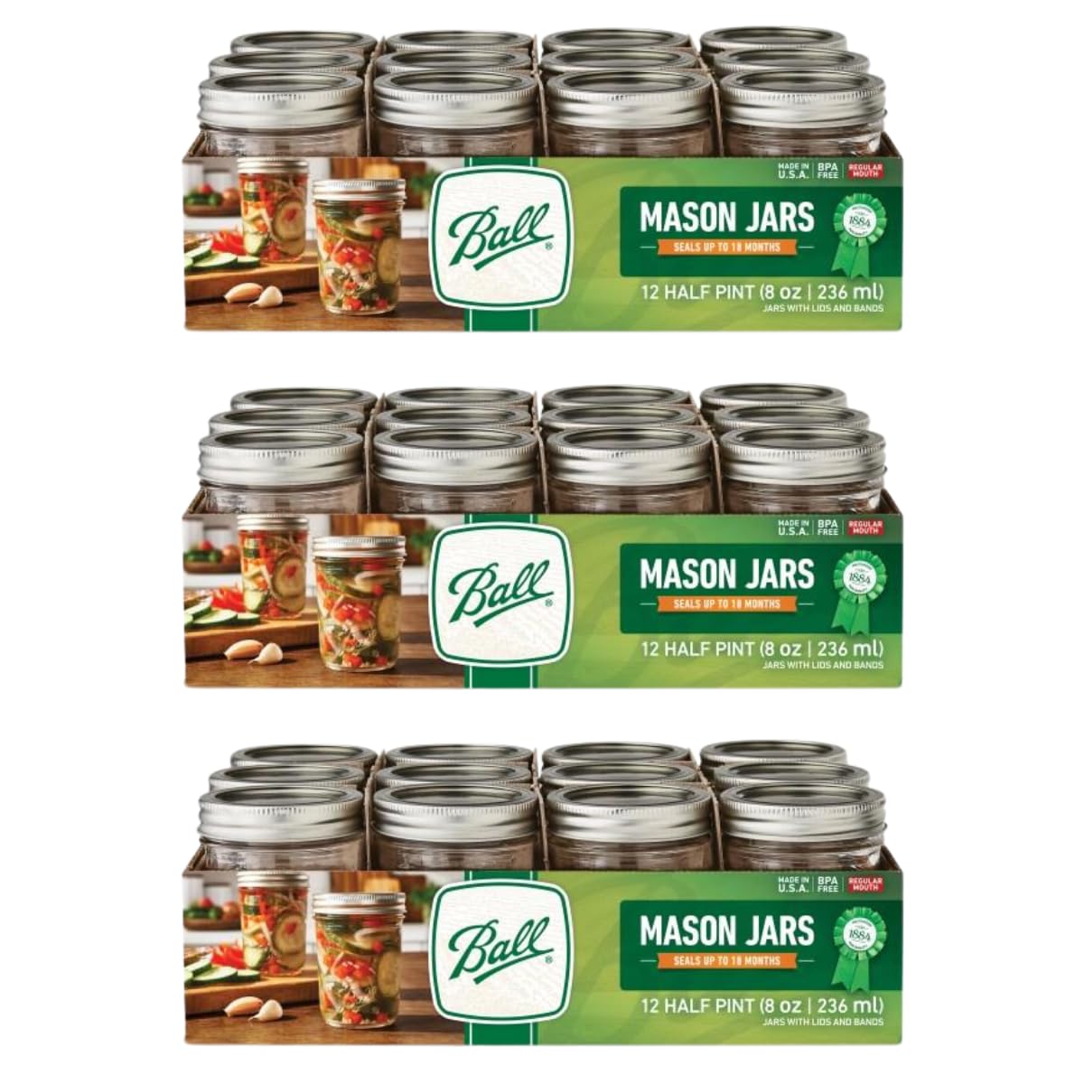Ball Mason 4oz Quilted Jelly Jars with Lids and Bands, Set of 12