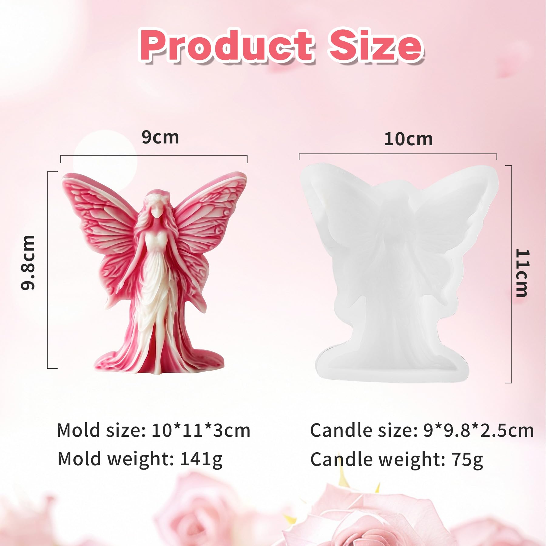 Halloween Candle Mold for Candle Making, 3DSilicone Mold for Resin Casting DIY Plaster Polymer Clay Home Decoration (Witch)