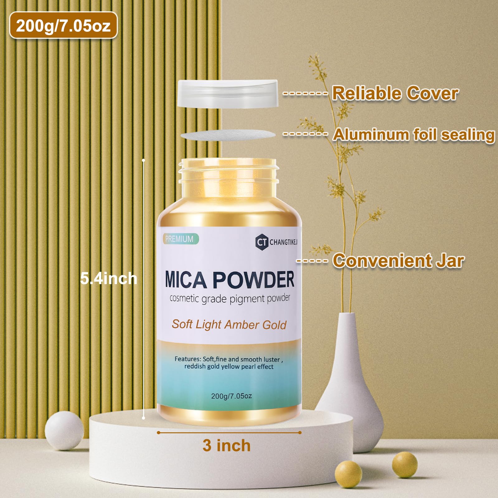 CHANGTIKEJI Mica Powder，24 Colors - 10g/Bottle of Natural Pigment Powder for Epoxy Resin，Soap Making，Candle Making,Lip Gloss,Car Freshies,Dye,Nail Polish,Bath Bombs