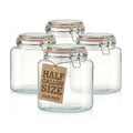 kitchentoolz Large 1 Gallon Glass Mason Jar Extra Wide-Mouth with Hinged Lids, Airtight Leakproof Glass Canning Jars, Container for Preserving, Overnight Oats - Pack of 1