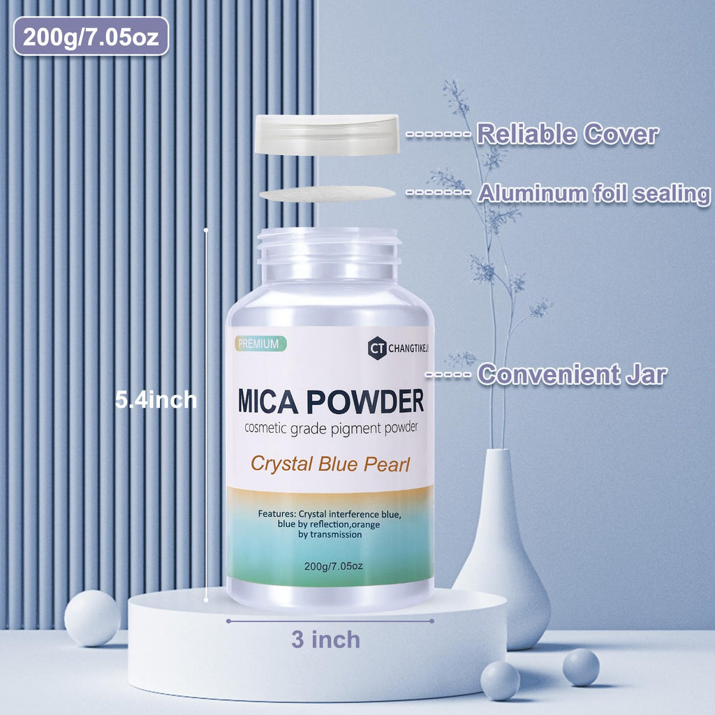 CHANGTIKEJI Mica Powder，24 Colors - 10g/Bottle of Natural Pigment Powder for Epoxy Resin，Soap Making，Candle Making,Lip Gloss,Car Freshies,Dye,Nail Polish,Bath Bombs