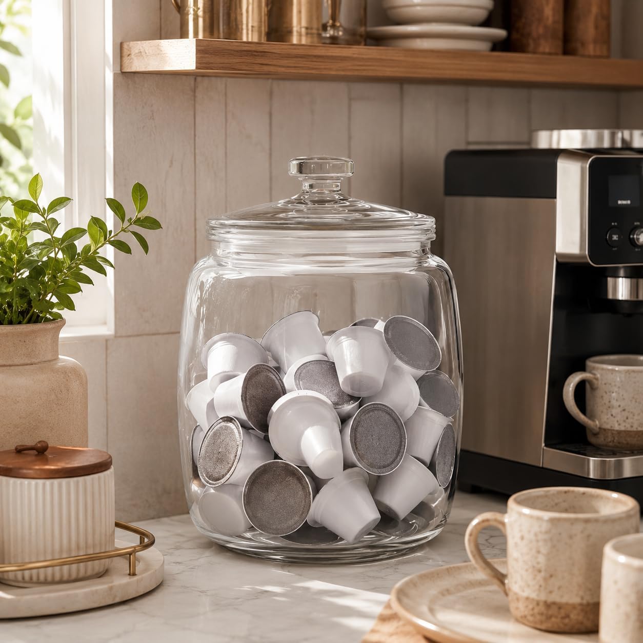 kitchentoolz 2.5 Gallon Extra Large Glass Cookie Jar with Airtight Lid – XL Clear Storage Container for Bulk Cookies, Candy, Flour, Dog Treats & More – Oversized Jar for Kitchen or Laundry Room