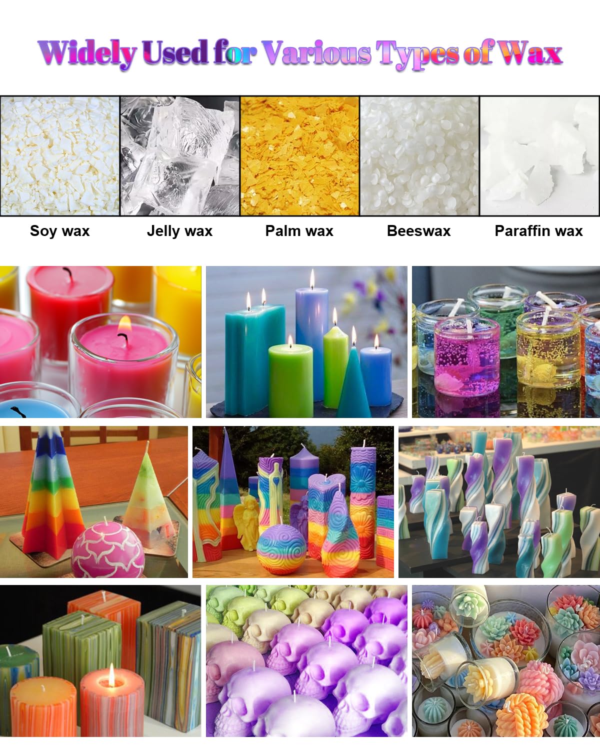 FansArriche Candle Dye - 18 Colors Liquid Oil-Based Dye for Candle Wax, Vivid Candle Color for DIY Candle Making, Highly Concentrated Natural Candle Color