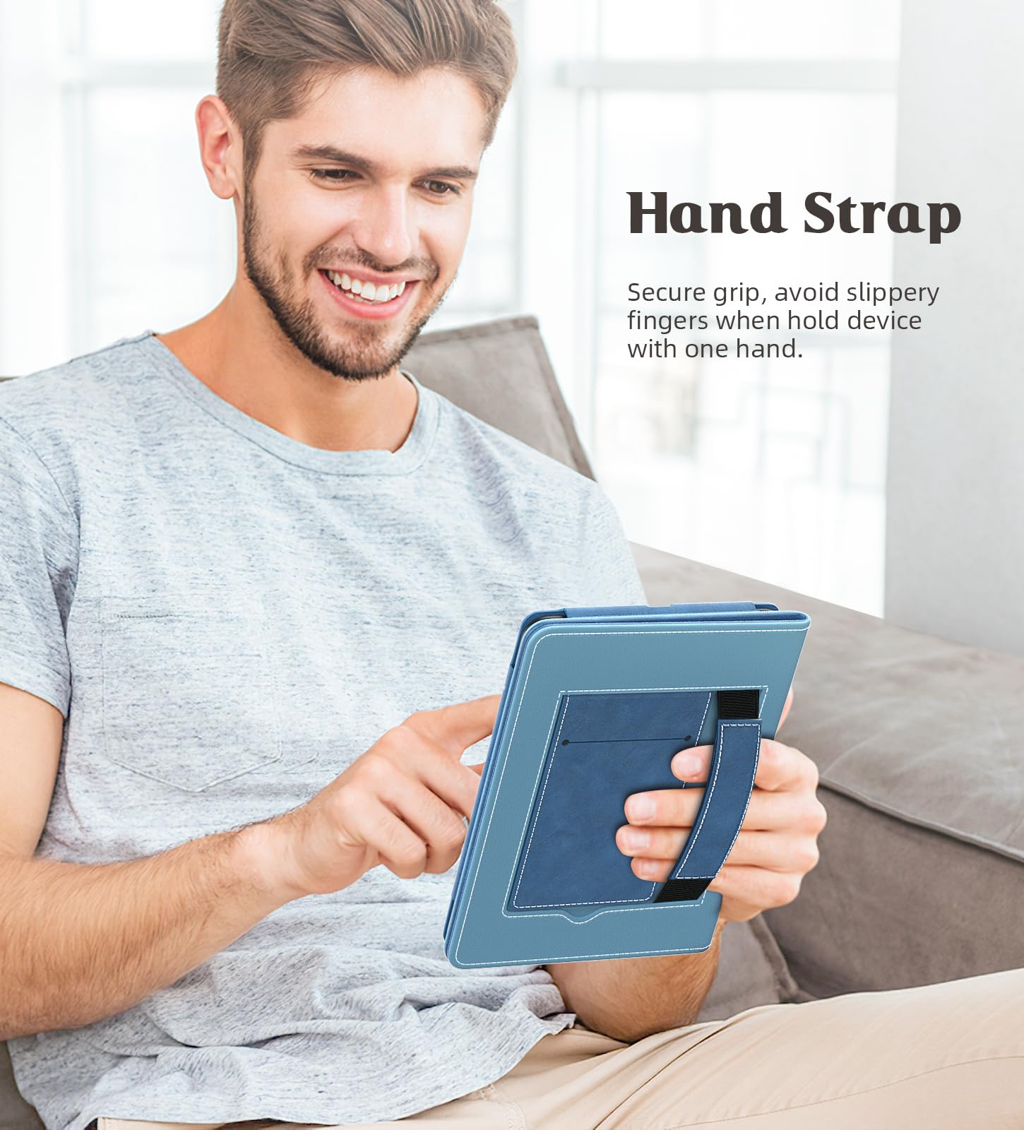MoKo Case for 7"/6.8" Kindle Paperwhite(12th/11th Generation-2024/2021) and Kindle Colorsoft Signature Edition, Slim PU Shell Cover Case with Auto-Wake/Sleep for Kindle Paperwhite 2024, Flowers