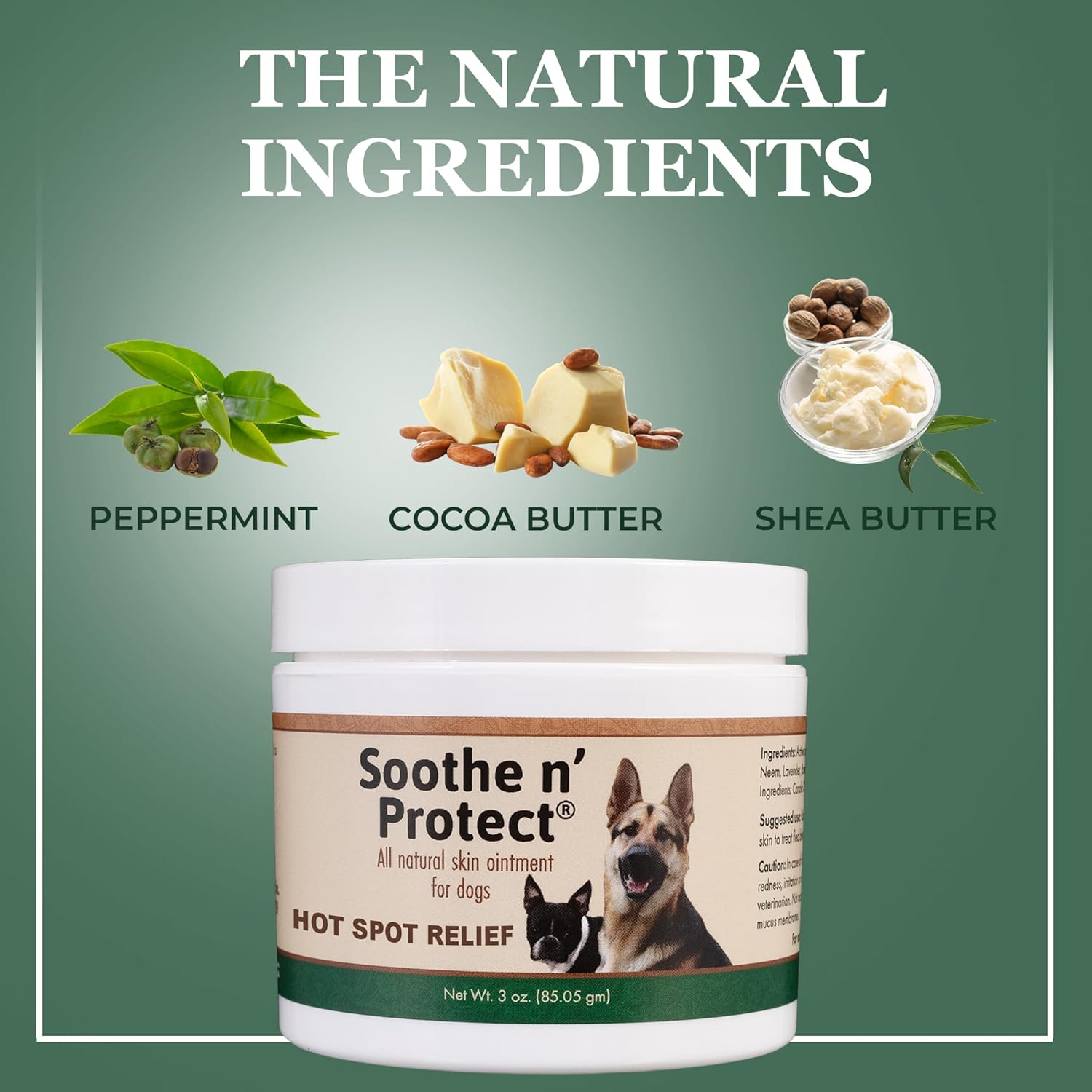 Soothe N’ Protect Dog Ointment, Hot Spot Treatment for Dogs, Healing Moisturizer for Skin Irritation, Itching, Hot Spots, Bites, Skin Salve for Dog Wound Care, 3oz