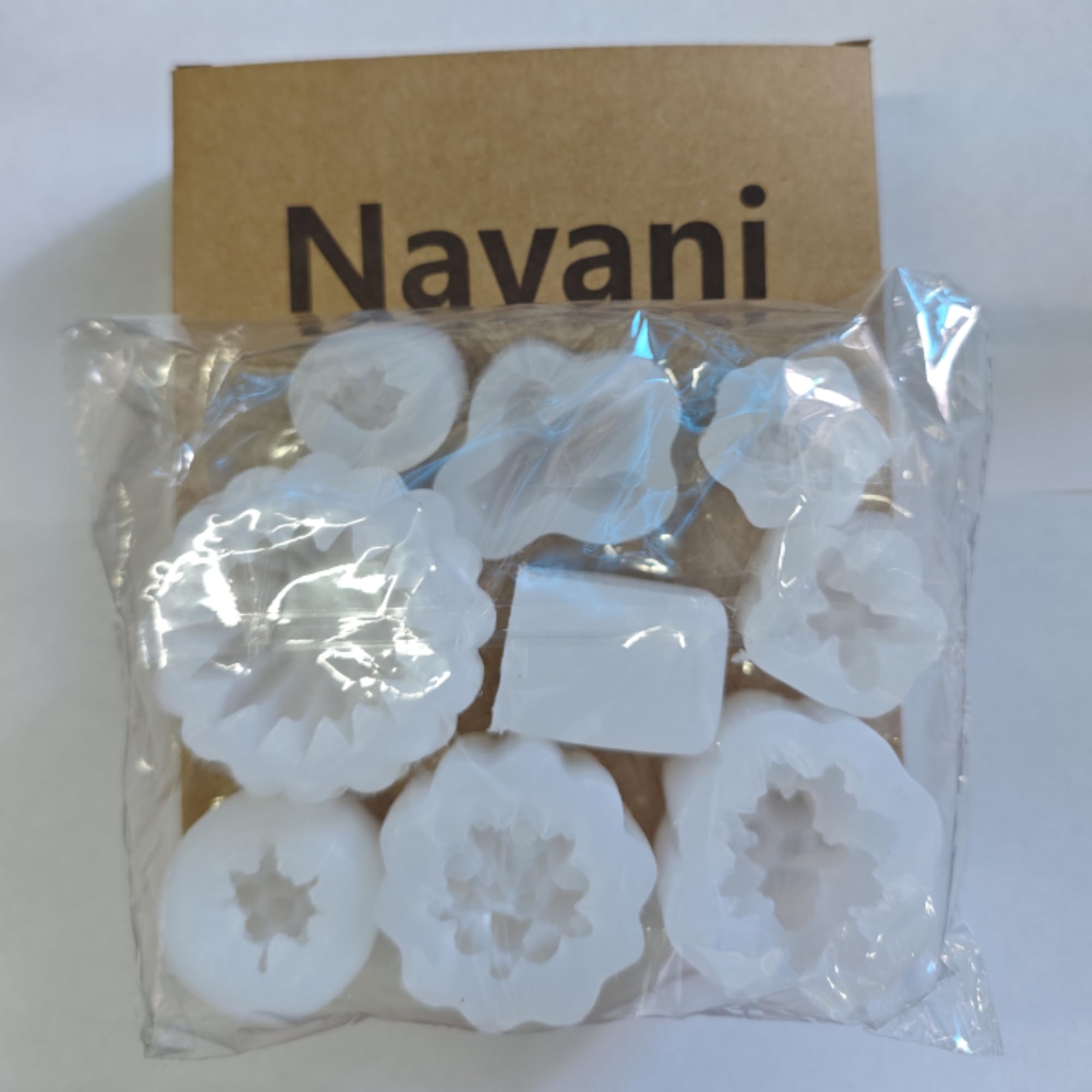Navani 9 Pack Succulent Silicone Mold,Flower Resin Mold,Silicone Candle Molds.3D Cacti Candle Mold Silicone for Scented Candles Soaps Making, Wax, Resin Casting,Soap Cake Dessert Mousse Mold (A)