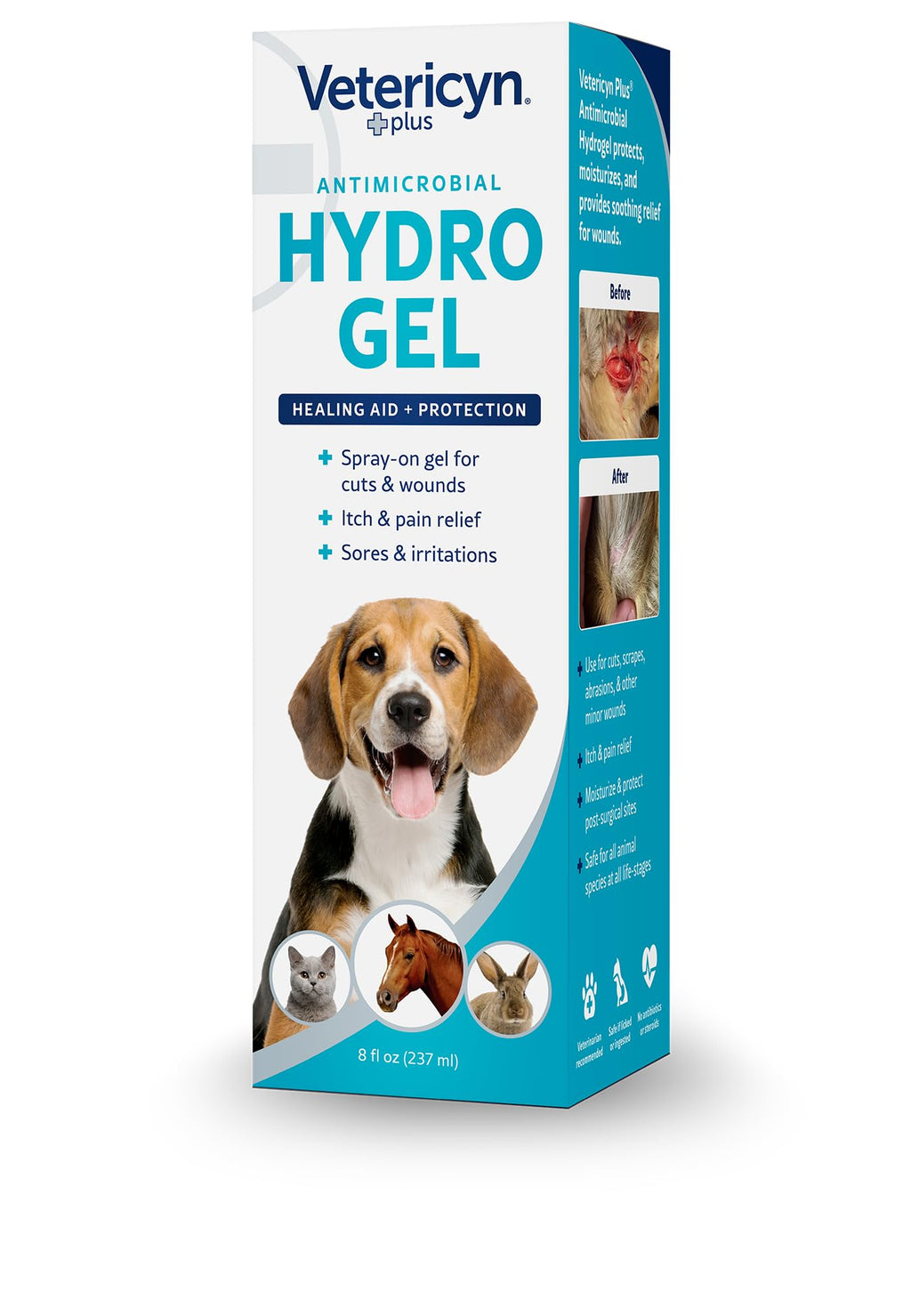 Vetericyn Plus Dog Wound Care Hydrogel Spray | Healing Aid and Wound Protectant, Sprayable Gel to Relieve Dog Itchy Skin, Safe for All Animals. 3 Ounces