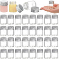 Coloch 36 Pack 15ml Empty Glass Jars with Screw Aluminum Caps, 0.5Oz Mini Cosmetics Container Jar Glass Paint Jar Refillable Oil Vials Test Bottles for Cosmetics, Chemicals, Decoration