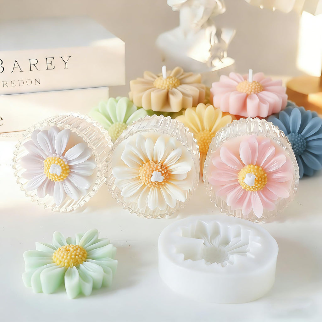 MEMOVAN Bee Candle Molds 2PCS Bee Cylinder Silicone Soap Mold Honeycomb Flower Mold Beeswax Candle Mould for Resin Epoxy Soap Casting Clay Wax Plaster Ornament Mould DIY Craft Home Decor