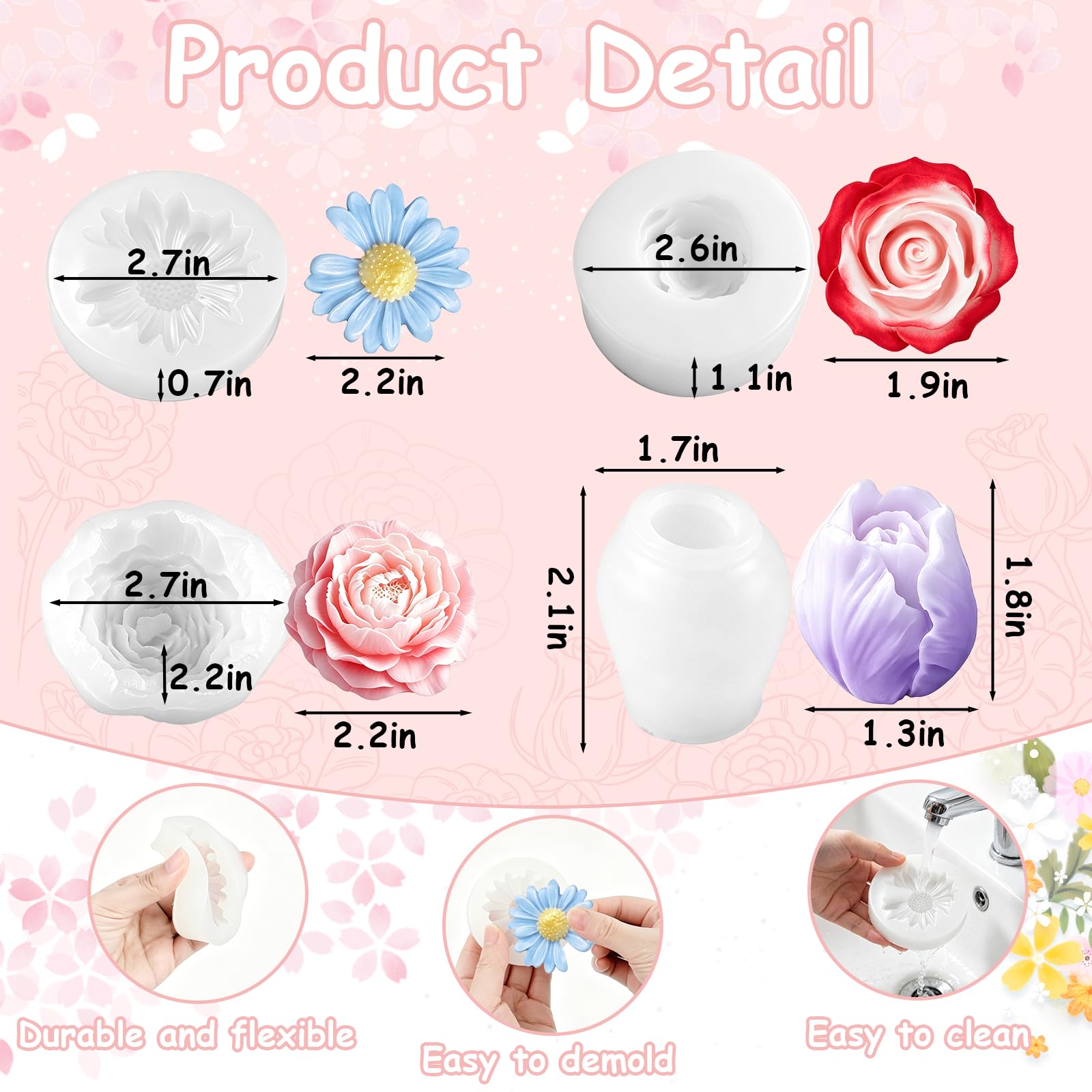 MEMOVAN Bee Candle Molds 2PCS Bee Cylinder Silicone Soap Mold Honeycomb Flower Mold Beeswax Candle Mould for Resin Epoxy Soap Casting Clay Wax Plaster Ornament Mould DIY Craft Home Decor