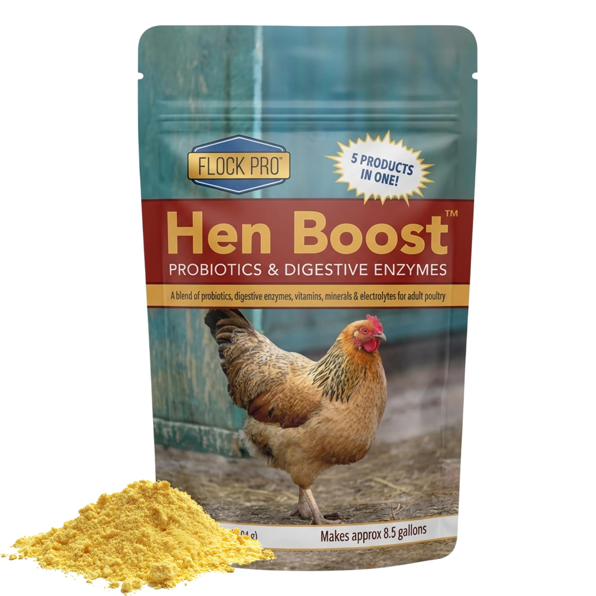 Hen Boost Probiotic - Probiotics, Vitamins, Minerals and Electrolytes for Chickens | Chicken Vitamins and Supplements for All Poultry - 3oz