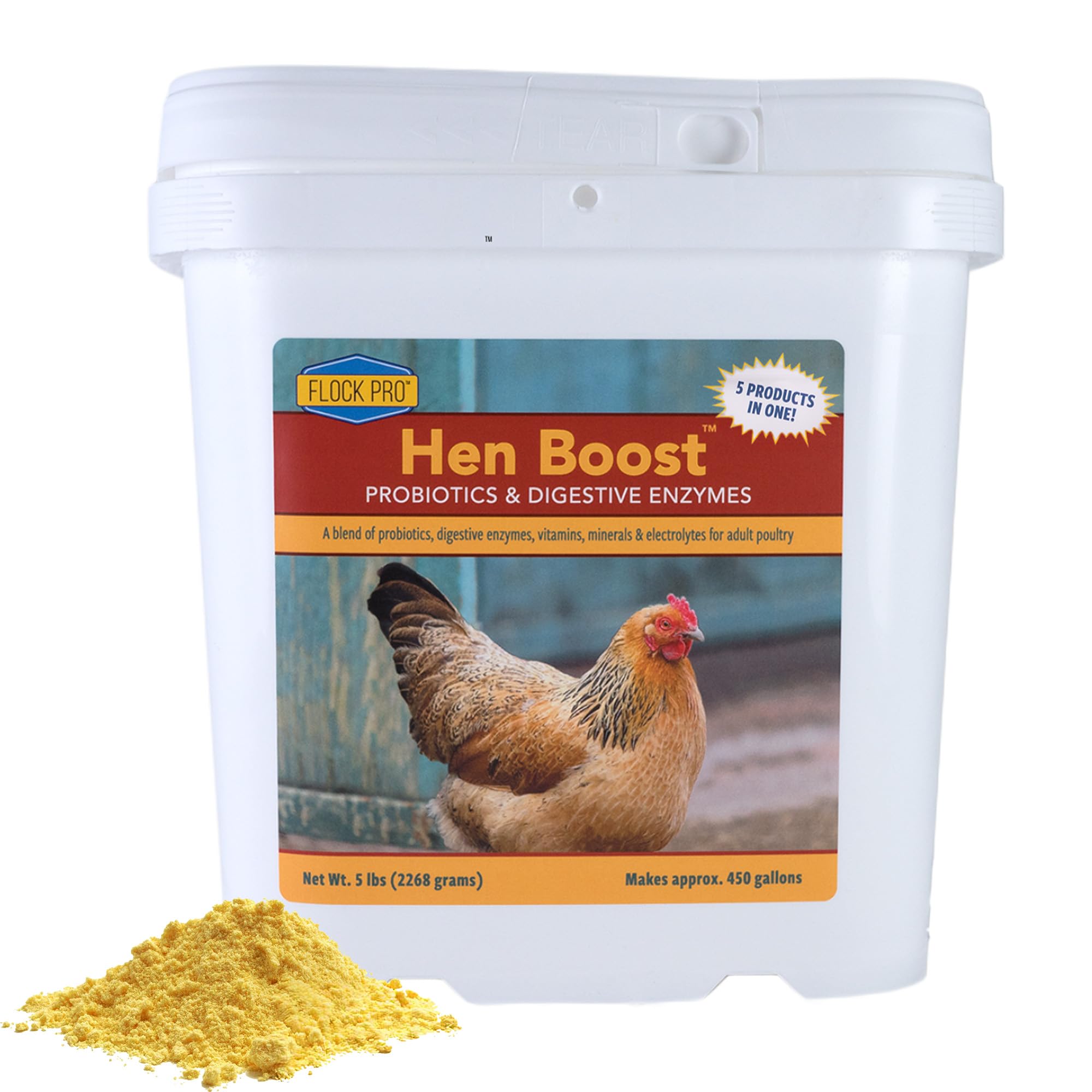 Flock PRO Hen Boost - Digestive Supplement for Hens | Chicken Vitamins and Supplements | Probiotics, Digestive Enzymes, Electrolytes for Adult Poultry-8 OZ