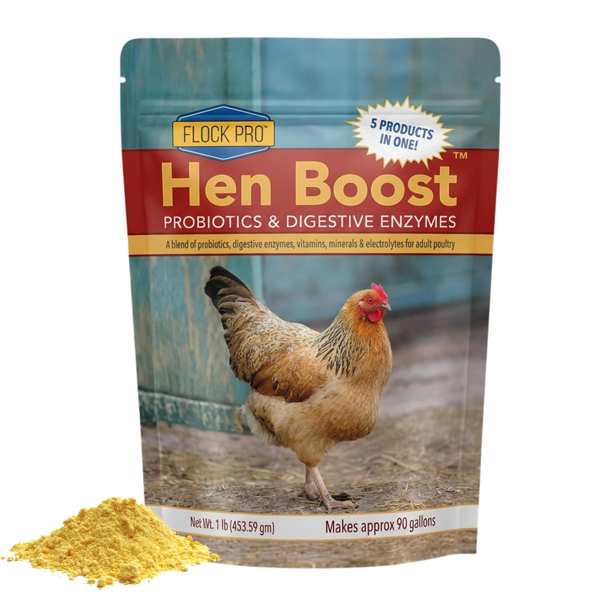 Hen Boost Probiotic - Probiotics, Vitamins, Minerals and Electrolytes for Chickens | Chicken Vitamins and Supplements for All Poultry - 3oz