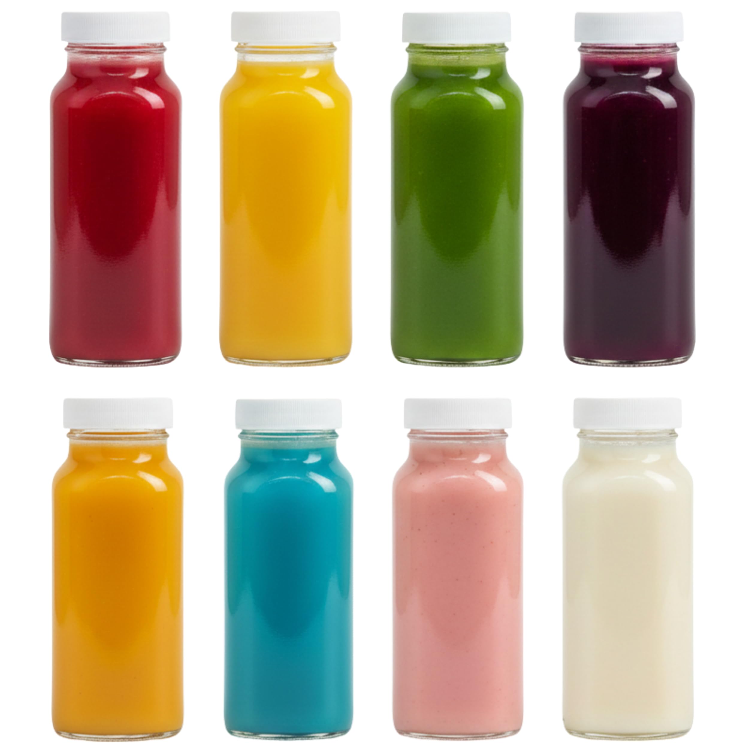 kitchentoolz 16 oz Glass Milk Bottle with Lid - Glass Jars with Airtight Lid used for Milk Container, Yogurt, Smoothies, Juice, Kefir, & Water -2 Pack 16 oz Glass Bottles with Lids
