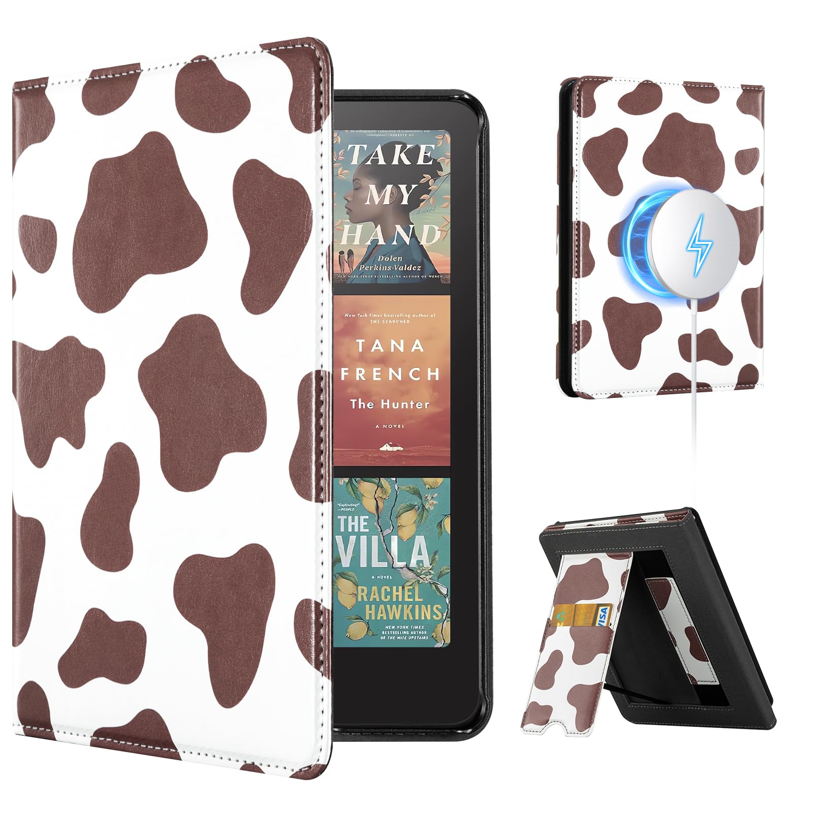 CoBak Case with Stand for Kindle Paperwhite 12th Gen 2024 Released (7") & Kindle Colorsoft Signature Edition - Durable PU Leather Cover with Auto Sleep Wake, Card Slot, Hand Strap Feature, Sage Green
